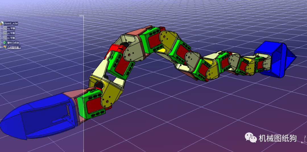 机器人snake蛇形关节机器人模型3d图纸igs格式
