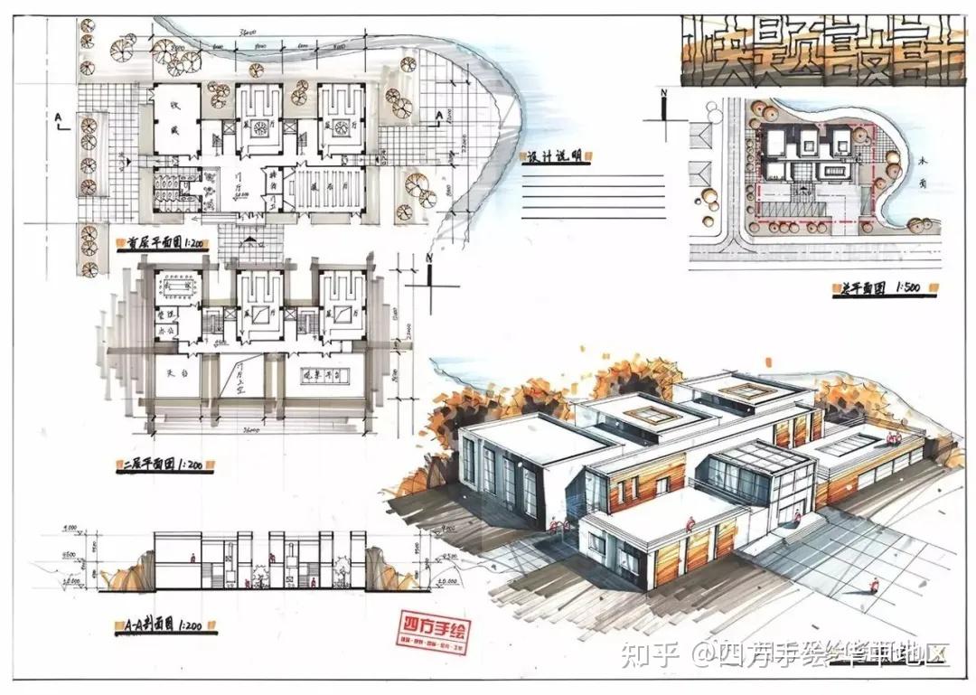 橡皮等自带广东工业大学近八年快题真题:2014:某公园内小型餐厅设计