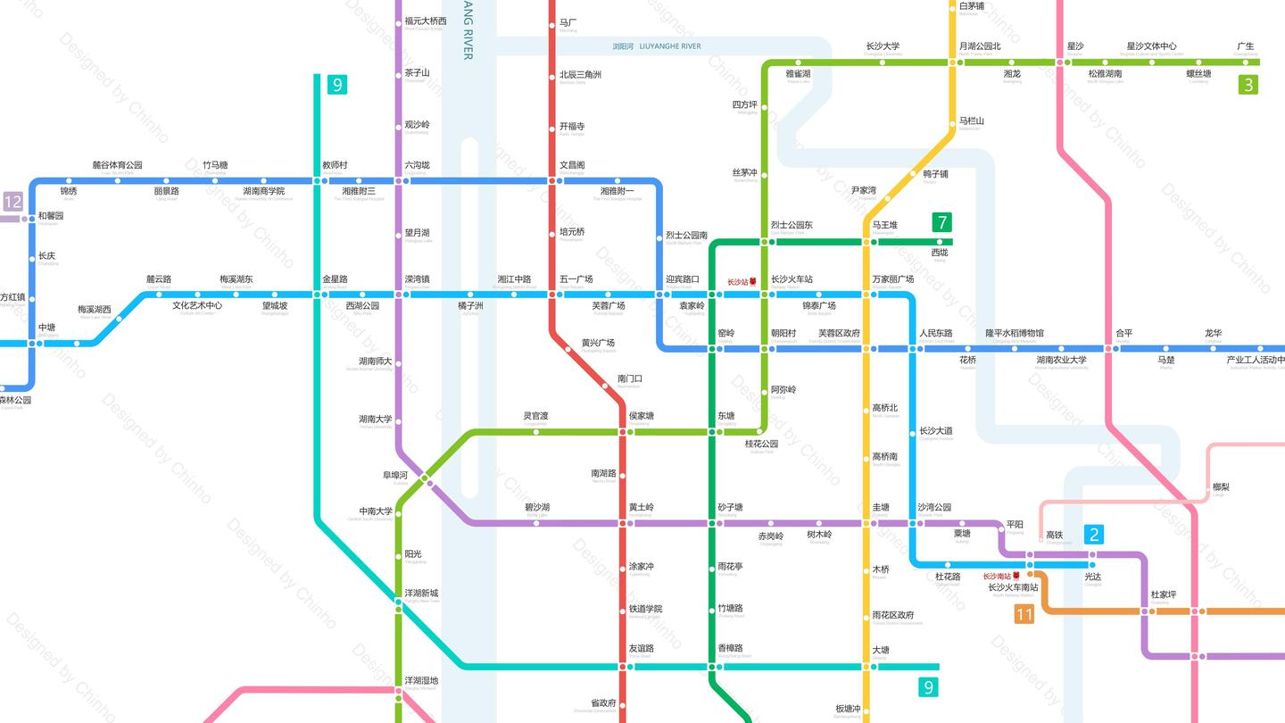 长沙轨道交通线路图(2026  / 运营版)