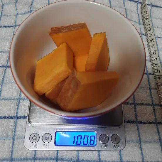 100克,200克南瓜的份量对比