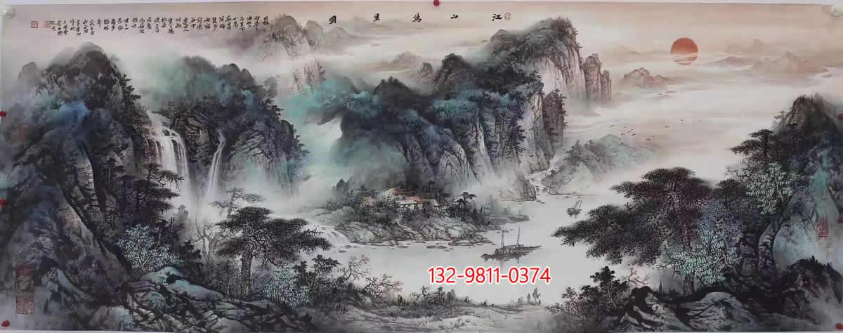 韦华初,当代实力派青年画家,他的彩墨山水画,善于