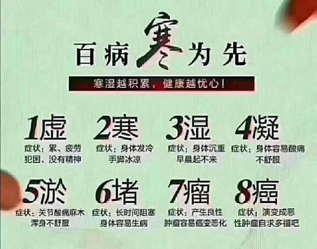 百病寒为先,湿寒不除,经络不通