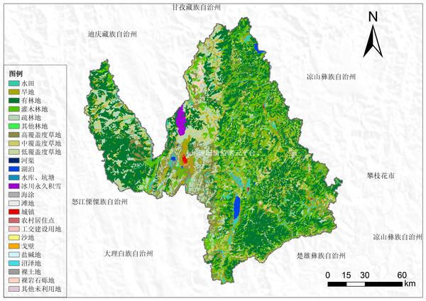 云南省2000,2010年土地利用
