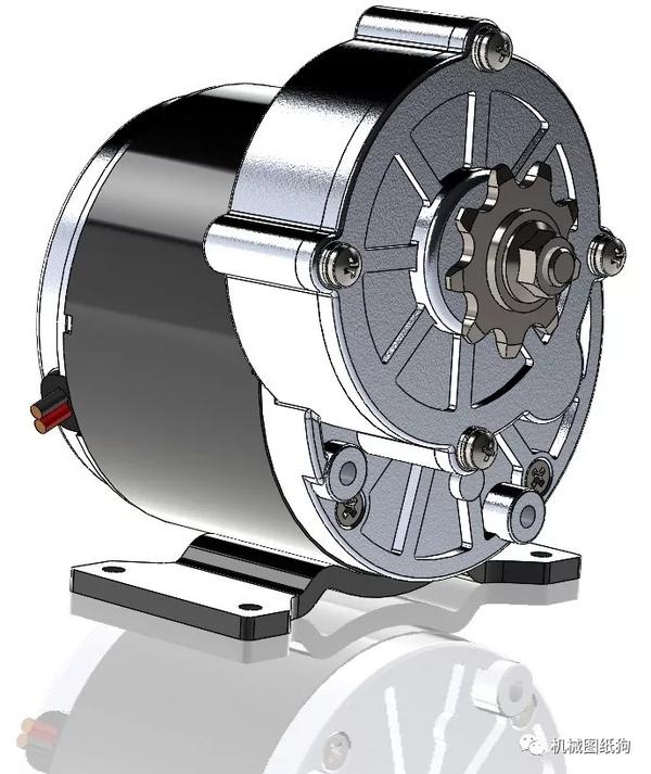 发动机电机24vdc直流减速电机my1016z模型图纸solidworks设计附stpigs