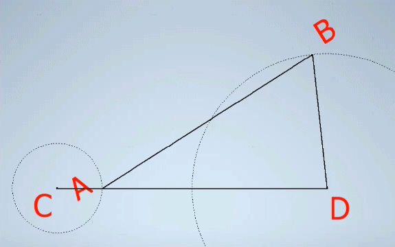 that the four points a, b, c, and d of the linkage mechanism