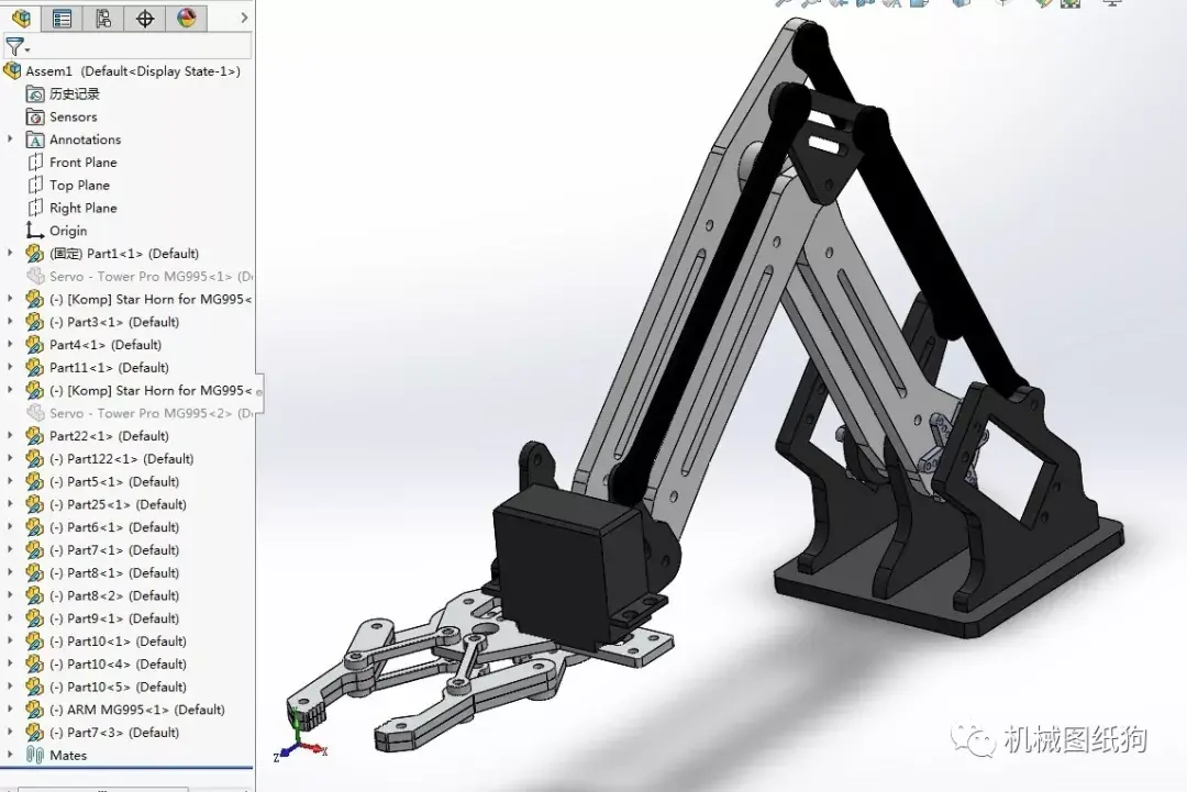 机器人acrylic机械臂3d图纸solidworks设计