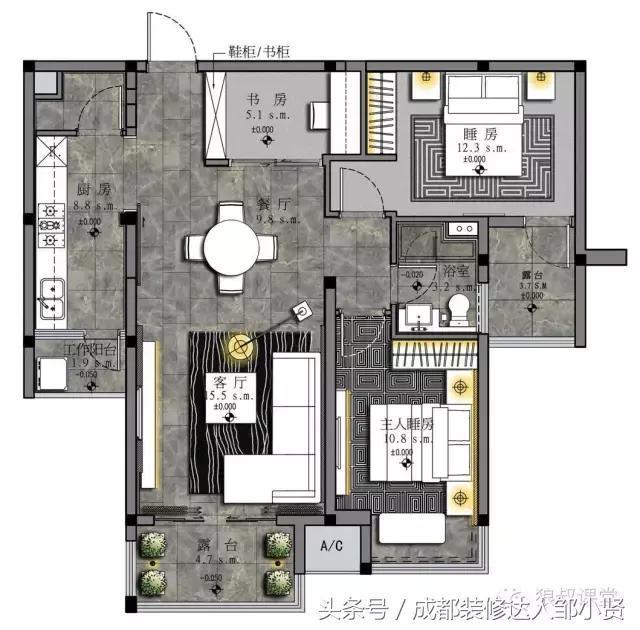 ps彩色平面图表现技法