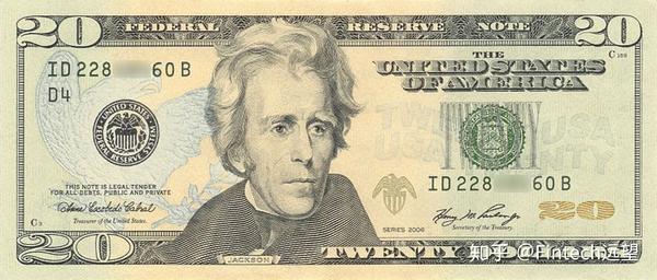(20美元纸币印有安德鲁·杰克逊的头像)