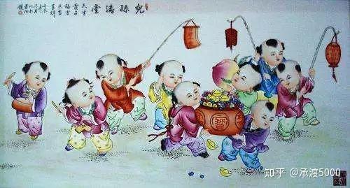 而"子孙",是生命的延续,晚年的慰