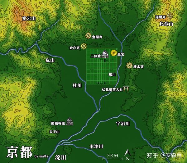 过于信任了风水学,我们先来看一下京都的地形—— 京都是一个三面环山