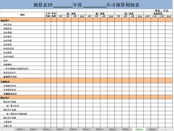 整理了26张预算表格大全:直接套用,坐等加薪