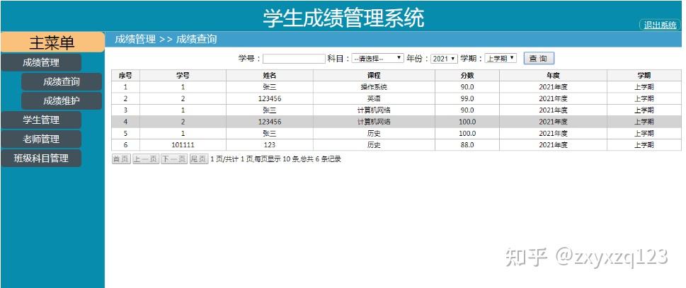 你的毕设我的心之学生成绩管理系统