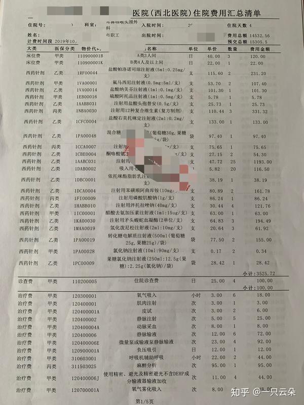 会给你这样的住院清单,每天在住院部机器上也能查