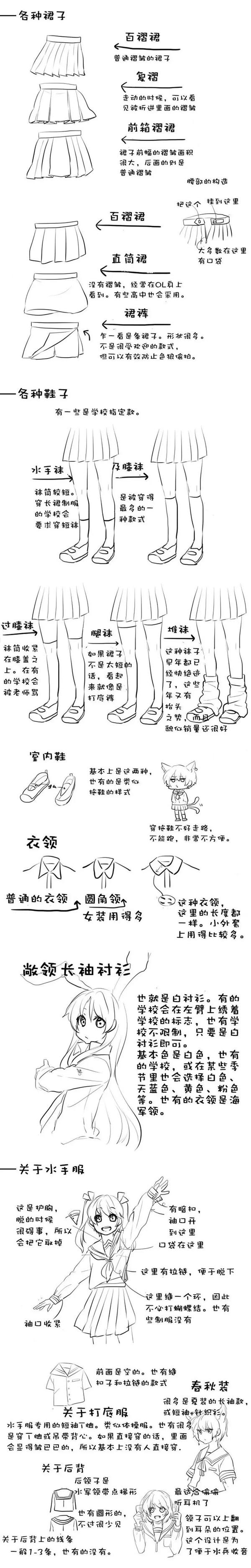 这是一份超级详细的jk制服画法~(有图解说明)