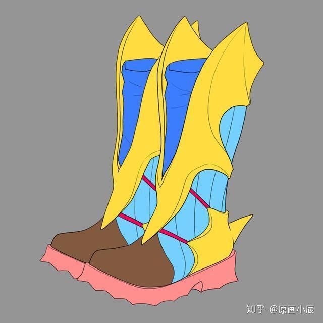 游戏人物怎么画原画师如何绘画鞋子防具战靴的绘画过程