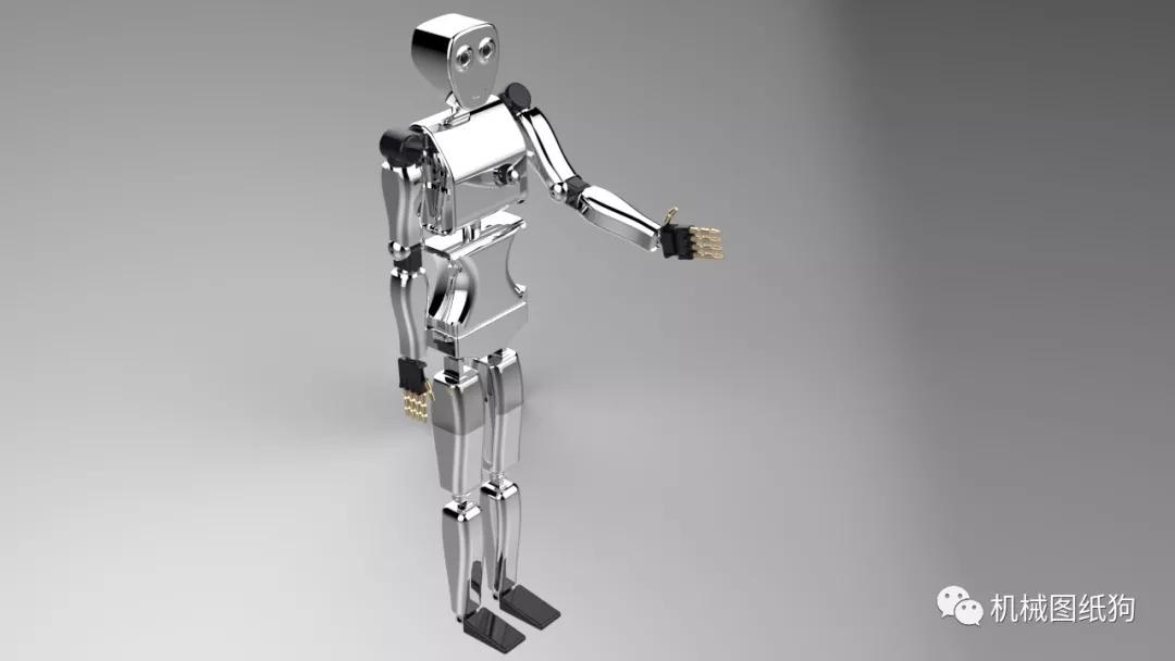 【机器人】简易人形机器人造型结构3d图纸 solidworks设计
