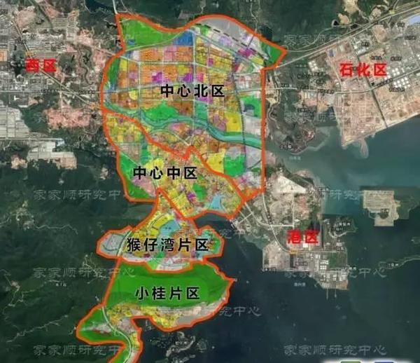 《大亚湾中心区详细控制规划》修编(草案)等文件,大亚湾中心区主要