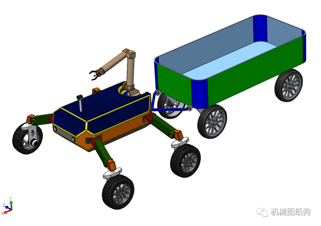 机器人水果采摘实验机器人车3d图纸solidworks设计