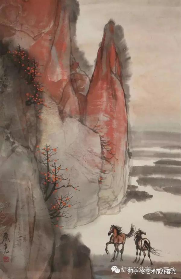 白马西风塞上,杏花烟雨江南——读舒春光奇境山水画作品感言