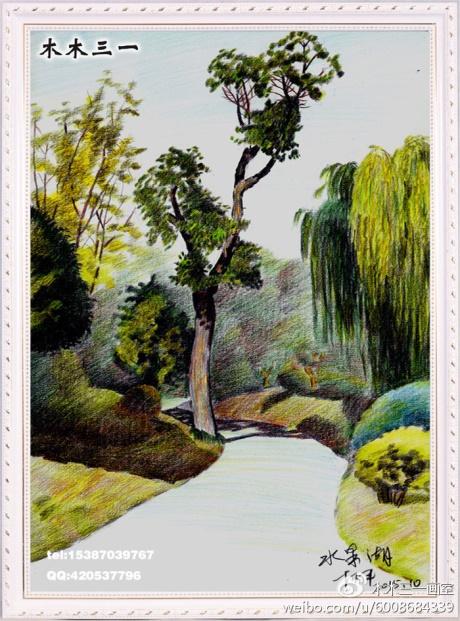 木木三一作品赏析山水画与彩铅的结合艺术