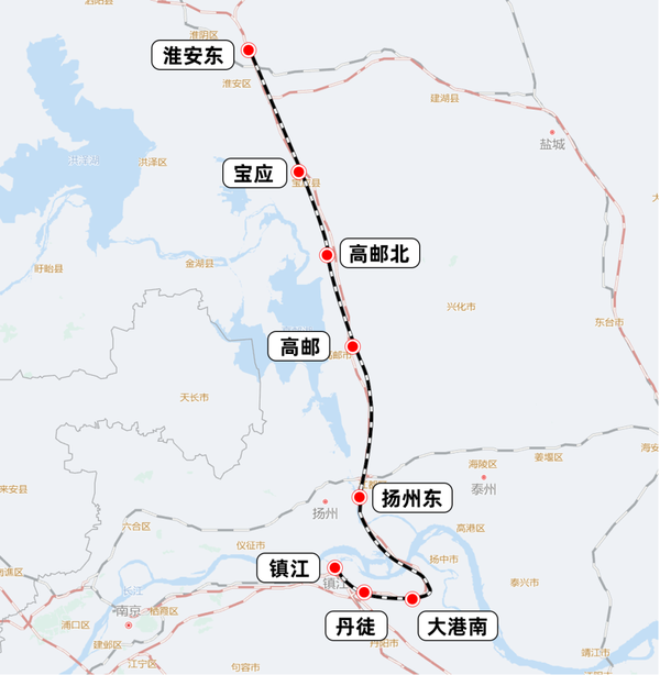 连镇高铁于2015年9月全线开工建设,北起江苏东北部连云港市,经淮安
