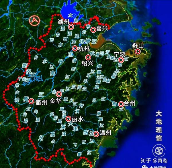 浙江省主要河流与城市|   制图-公子羽/大地理馆