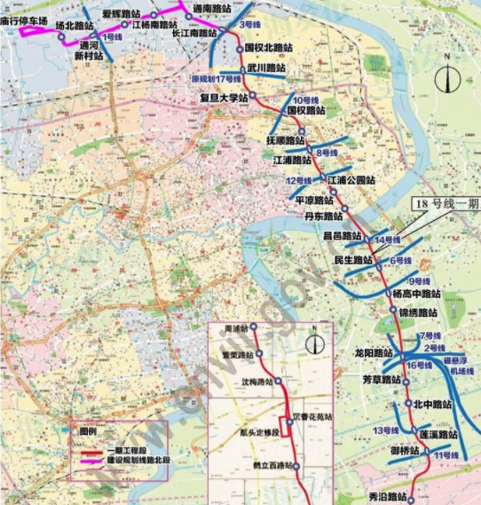 在上海市城市轨道交通第三期建设规划中,确定建设19号线,20号线一期