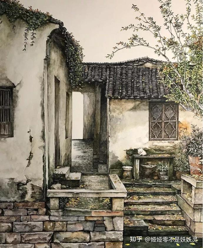 匠人馆画家马小伟江南水彩画淡雅细腻