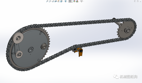【工程机械】自行车链传动组件模型3d图纸 solidworks