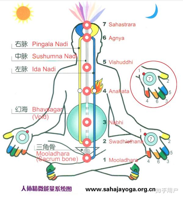 上图摘自 霎哈嘉瑜伽 的网站,脉轮命名用的是梵文拼音.