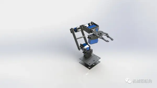 人】6-dof-robot-arm简易六自由度机械手3d数模图纸 solidworks设计