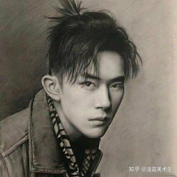 素描头像易烊千玺