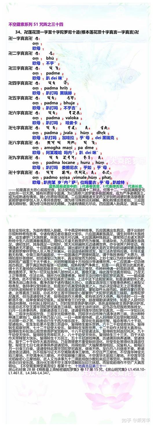 34卍莲花顶一字至十字陀罗尼十道根本莲花顶十字真言一字真言卍