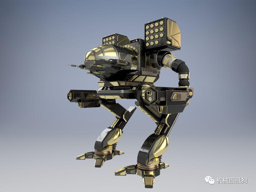 【机器人】madcat机甲战士机器人造型3d图纸 inventor