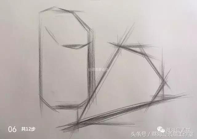 蔡海晨素描步骤稿07—两个石膏体组合全因素