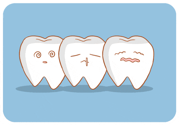4,牙齿有松动,位置改变或咀嚼无力