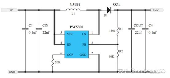 5v升压8.4v,5v转8.4芯片电路图