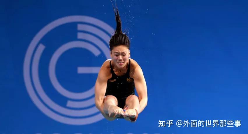 (覃帆三米跳板中 来源:abc广播)然而在这项运动竞争激烈的中国,覃帆
