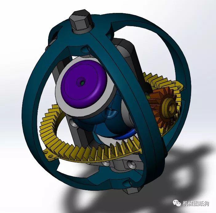 【精巧机构】gearbox齿轮陀螺结构3d图纸 solidworks设计