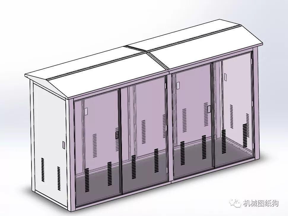 工程机械不锈钢户外环网柜钣金结构3d图纸solidworks设计