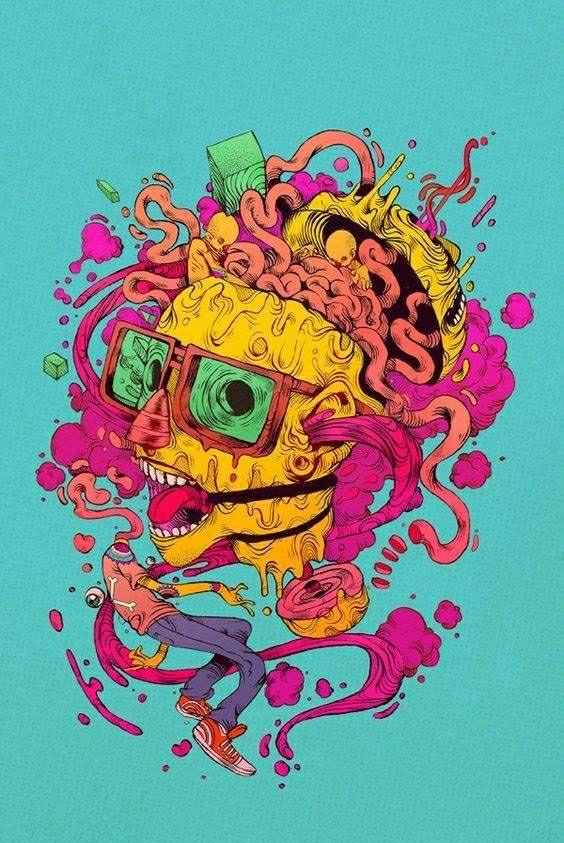 墨西哥人物插画设计师 raul urias 色彩鲜艳,极具动感的色彩装饰画