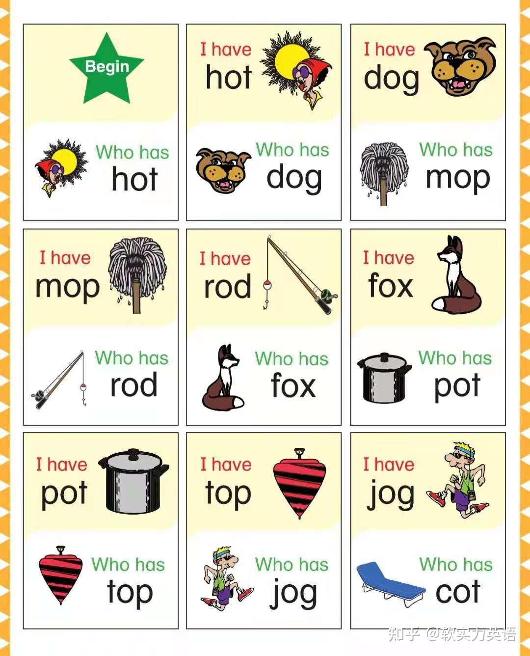 hot dog mop rod fox pot top jog cot只要熟悉了短元音的