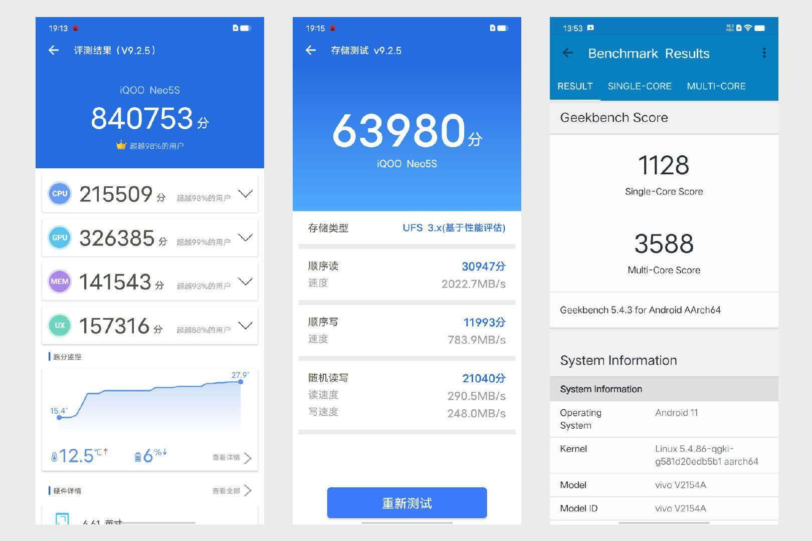 1的辅助,安兔兔跑分成绩直接达到了84w,性能表现不容置疑,运行市面上