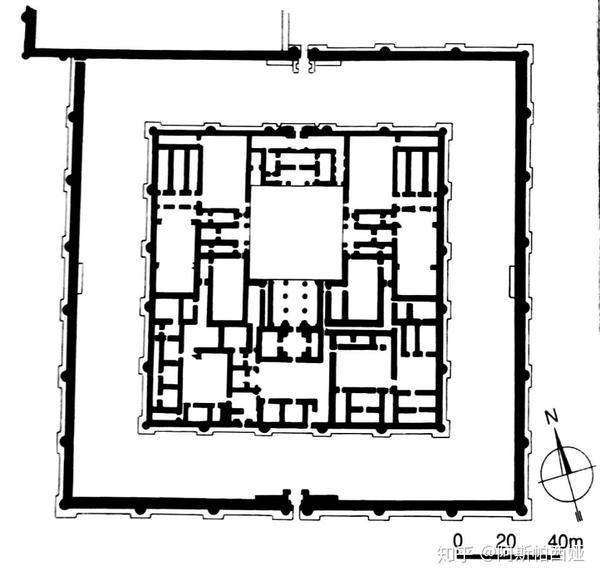 库法 长官官邸 平面图(取自andrew petersen:《dictionary of islamic