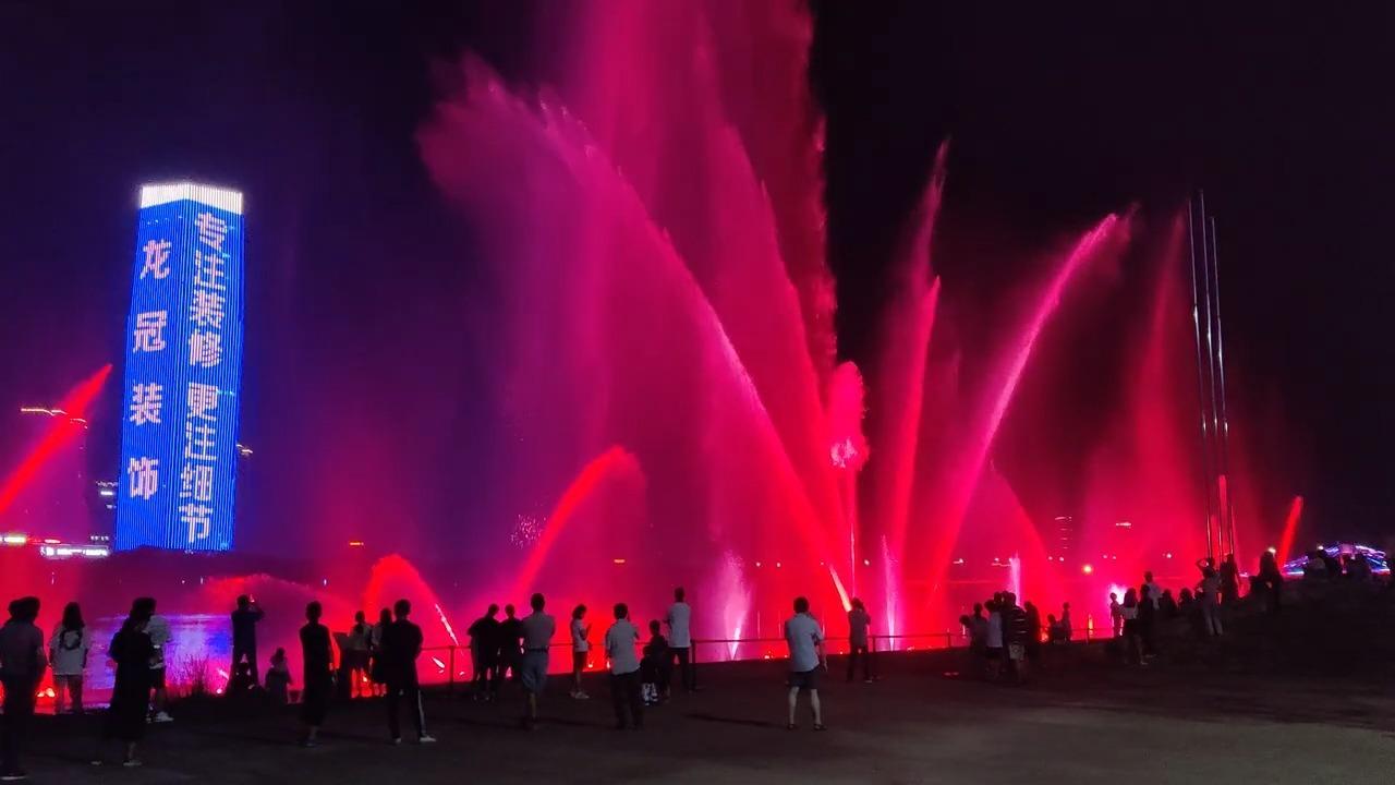 浙江绍兴上虞曹娥江喷泉——从城市阳台看城市风景