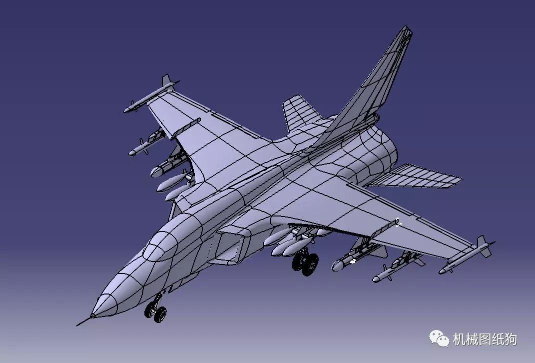 飞行模型简易jh7飞豹飞机3d模型图纸stp格式