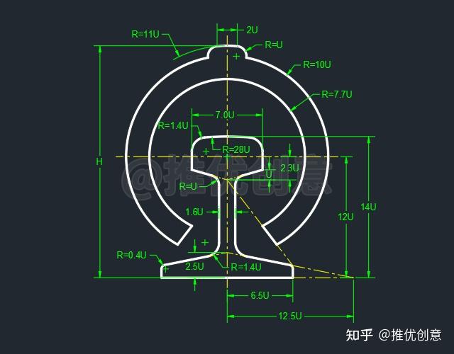 工程制图中中国铁路路徽怎么画啊