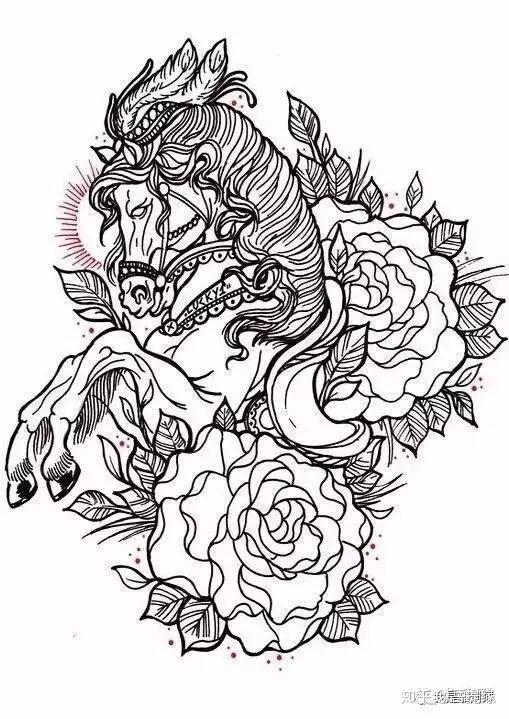 我是雕刻师==素描手稿第九期:马纹雕刻素材