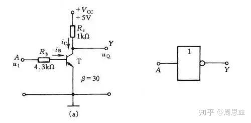 这是实现非门电路的电路图