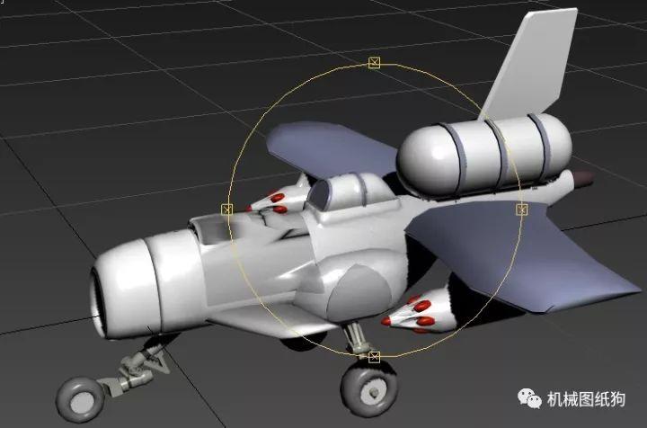 【飞行模型】短款概念蒸汽飞机模型3d图纸 3ds格式